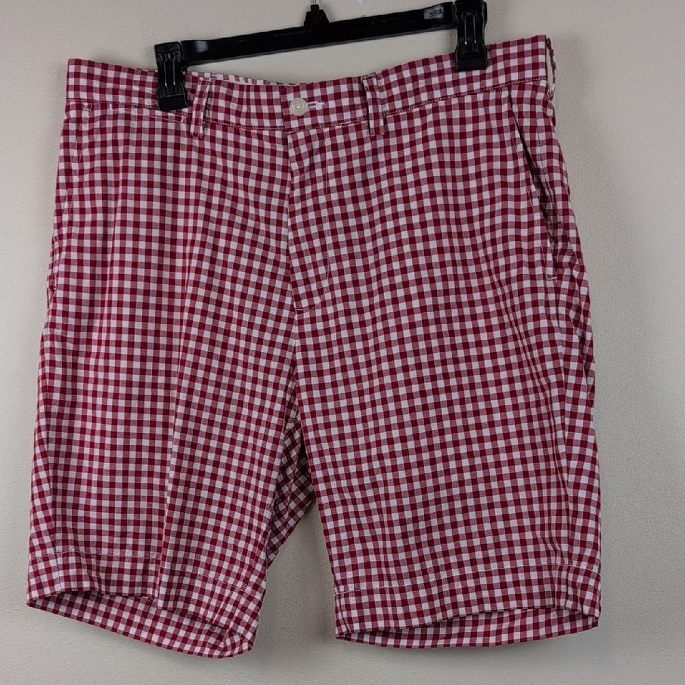 Polo Ralph Lauren Suffeild Cotton Shorts Size 35 Red & White Gingham Preppy